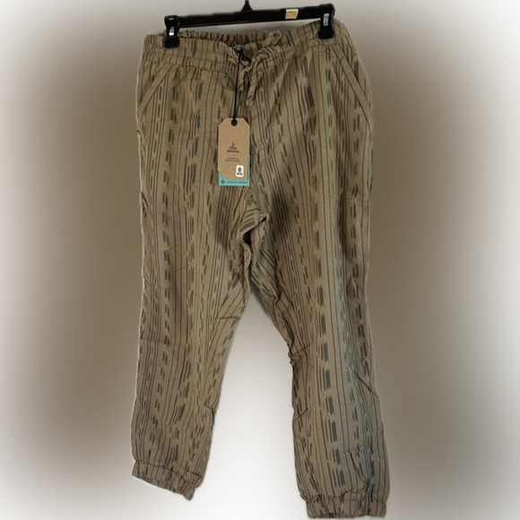 PrAna Women's Jogger Arlie Dark Khaki Jacquard Large - Picture 7 of 8
